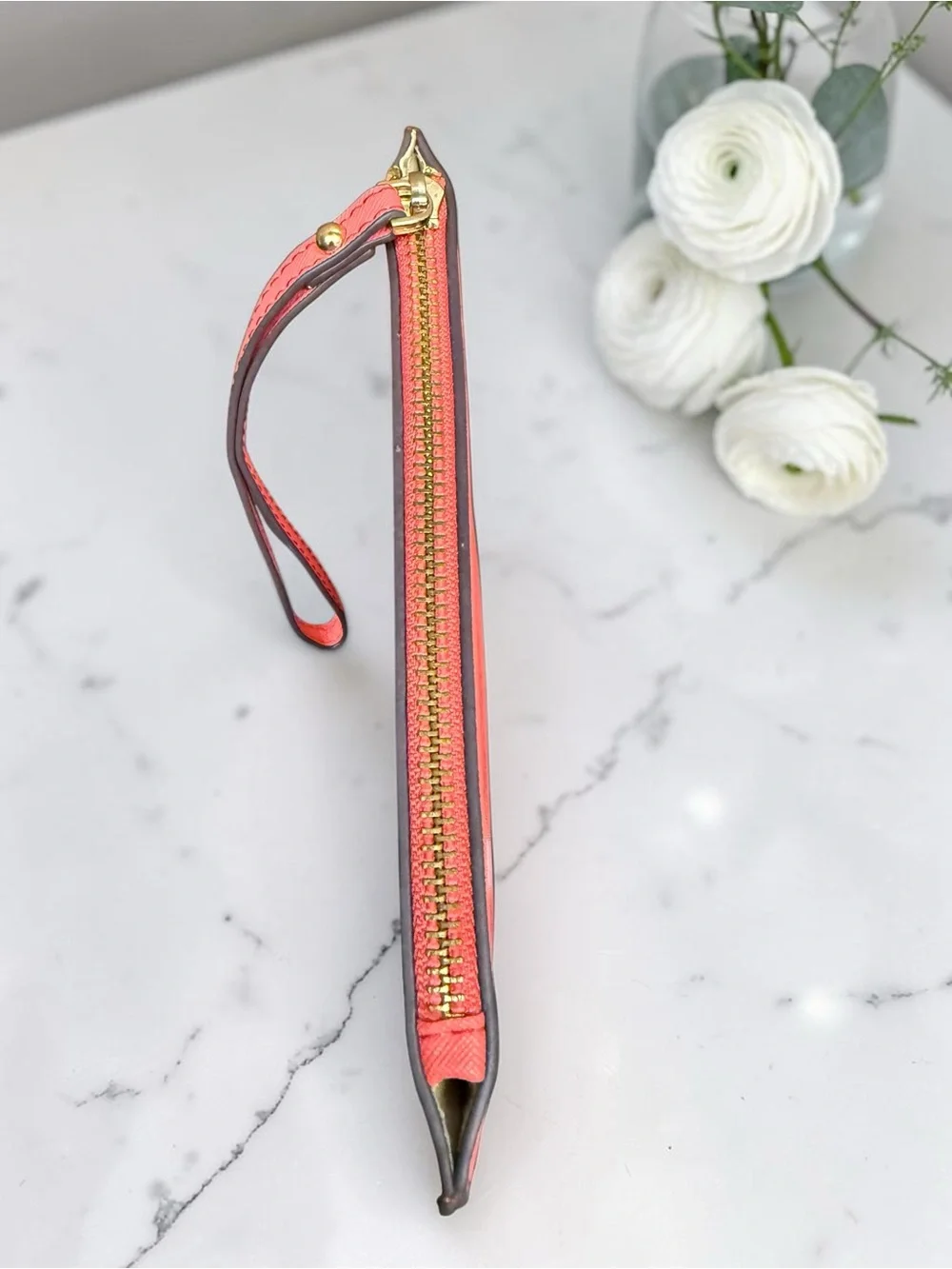 Kate Spade Saffiano Leather Coral Wristlet